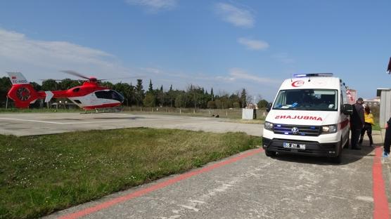 Yeni do�an bebek i�in zamanla yar��: Ambulans helikopter sevk edildi