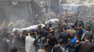 Katil �srail'den Gazze'de polis merkezine hava sald�r�s�: 6 �ehit