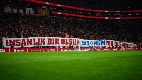 Galatasaray trib�nlerinde �srail'e tepki!