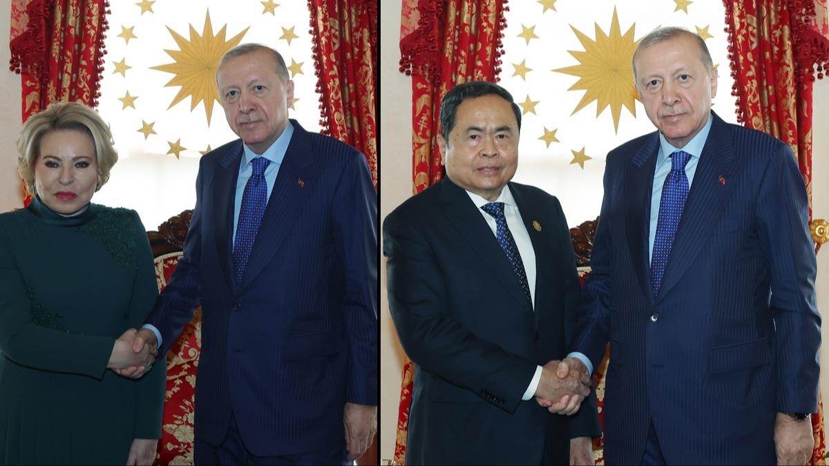 Cumhurba�kan� Erdo�an'dan Dolmabah�e'de diplomasi trafi�i: �nemli ikili g�r��meler ger�ekle�tirdi