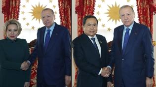 Cumhurbaşkanı Erdoğan'dan Dolmabahçe'de diplomasi trafiği: Önemli ikili görüşmeler gerçekleştirdi