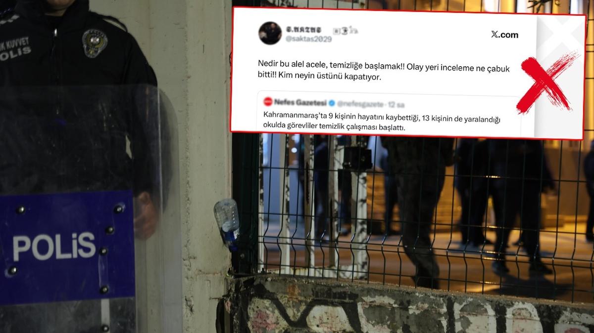 'Kahramanmaraş'ta delil karartma' dezenformasyonu