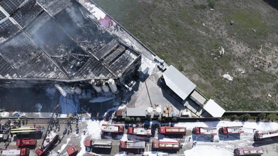 Ba�kentte boya fabrikas�nda ��kan yang�n s�nd�r�ld�