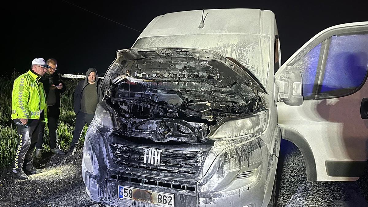 Tekirda�'da faciaya ramak kala: ���i servisi alev ald�