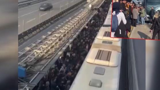 �ileden ��kan yolcular metrob�s�n �n�n� kesti