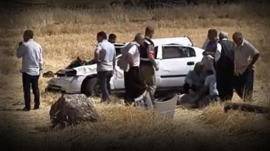 �anl�urfa'da feci kaza: Takla atan otomobilde iki ki�i yaraland�