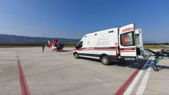 14 yaşındaki çocuğun imdadına ambulans helikopter yetişti