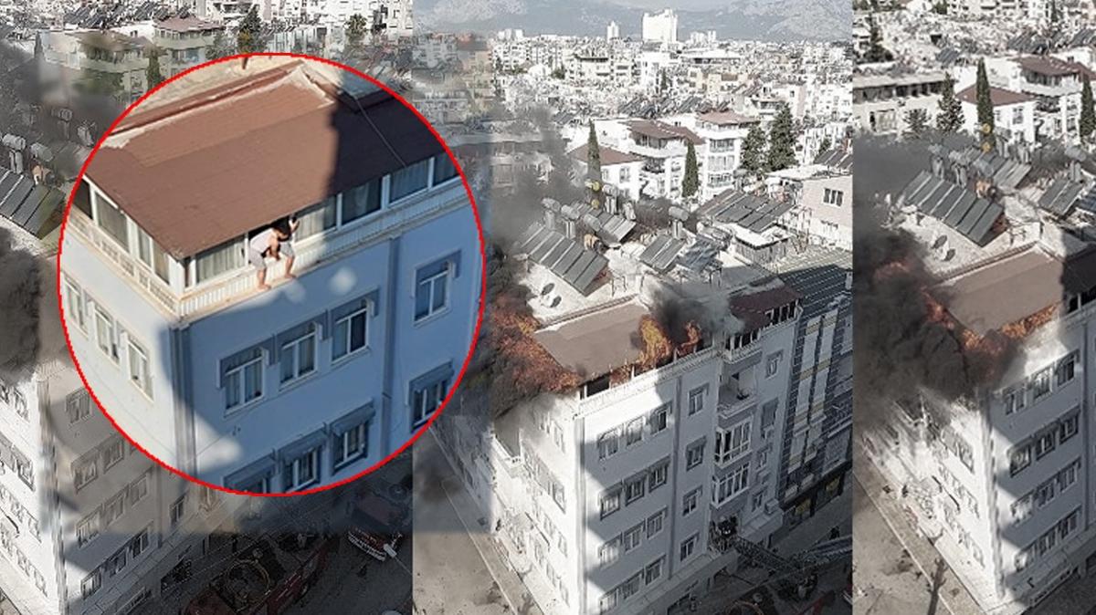 Çatı katında can pazarı: Pencerede kurtarılmayı beklediler