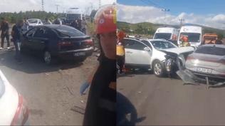 Kars'ta kara yolu sava� alan�na d�nd�: 3 ara� birbirine girdi, �ok say�da yaral� var