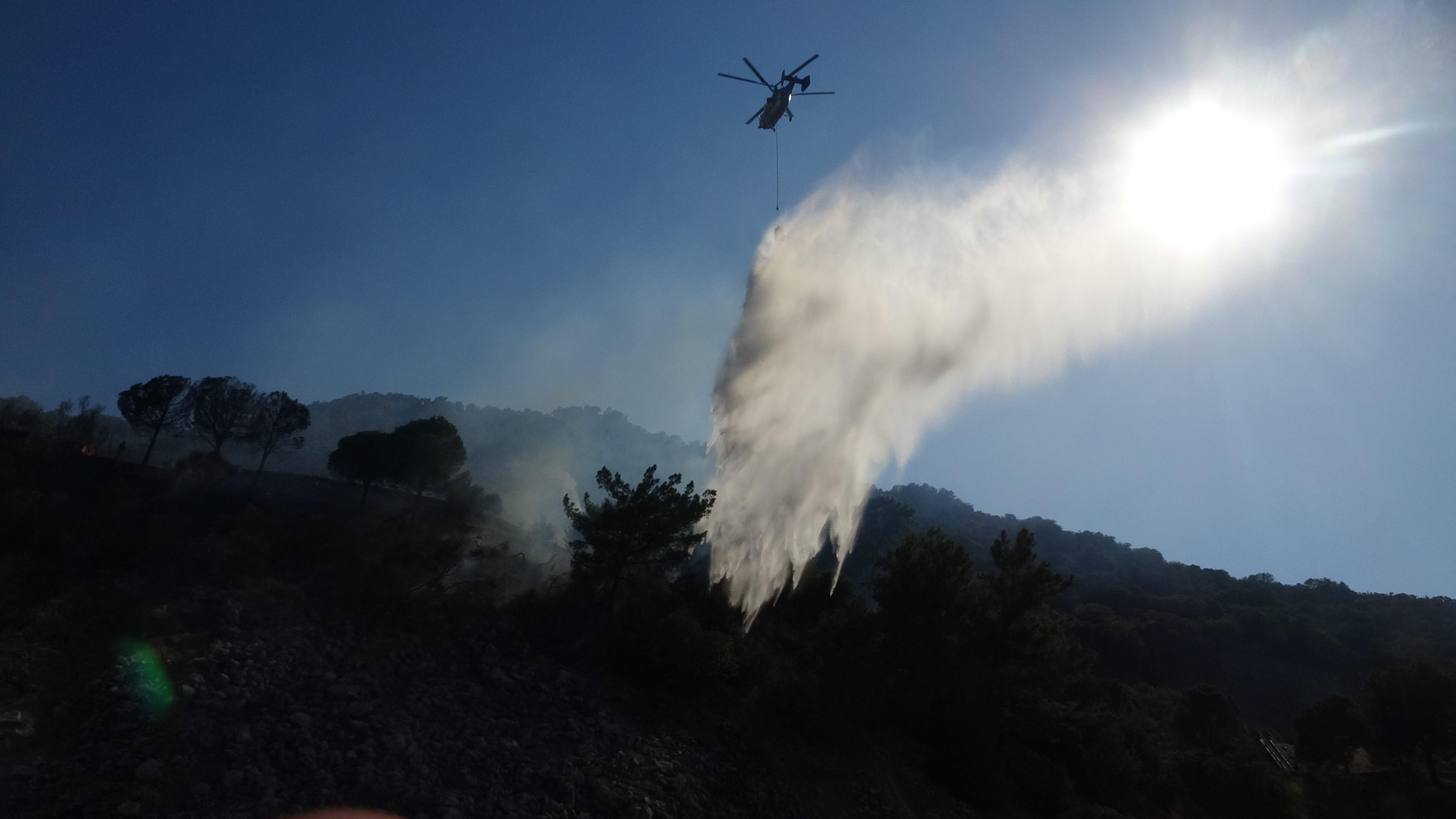 Kaş'ta orman yangını: Havadan ve karadan müdahale başladı