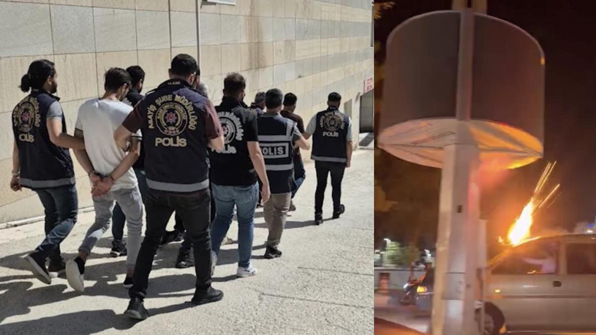 Elazığ'da pes dedirten görüntü! Araç üzerinden havai fişek attılar: 900 bin lira ceza kesildi