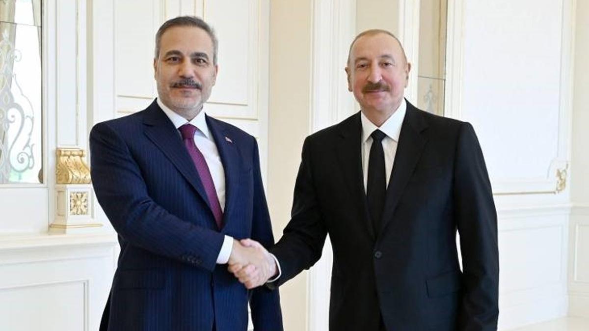 Bakan Fidan, �lham Aliyev ile g�r��t�