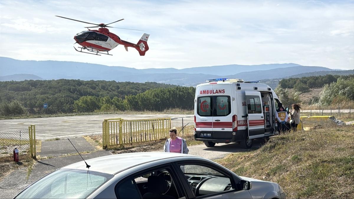 Fenala�an gencin imdad�na ambulans helikopter yeti�ti