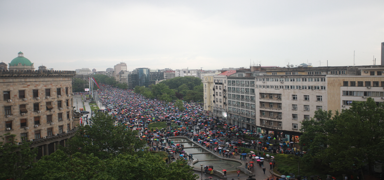 Belgrad'da 'Srbistan iddete kar' temal gsteri dzenlendi