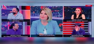 Fonu kesilen Halk TV'de kavga canl yayna tand