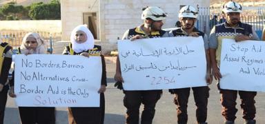 dlib'de BM yardmlarnn engellenmesi protesto edildi