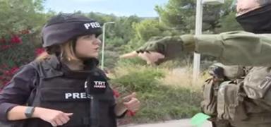 srail askerlerinden canl yaynda TRT ekibine mdahale