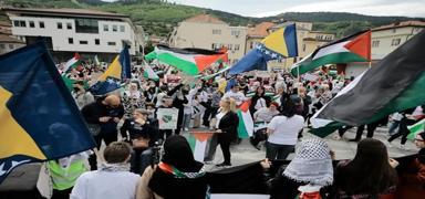 Bosna Hersek'te Filistin'e destek gsterisi