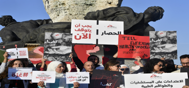 Lbnan'da 'Snr Tanmayan Doktorlar' Gazze eridi iin dayanma gsteri yapt