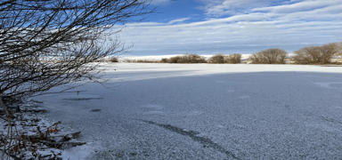 Kura Nehri'nin yzeyi buz tuttu