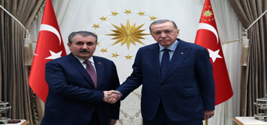 Cumhurbakan Erdoan, BBP Genel Bakan Destici'yi kabul etti