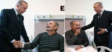 Bakan Erdoan ile Antalya ehir Hastanesinde tedavi gren hasta arasnda glmseten diyalog