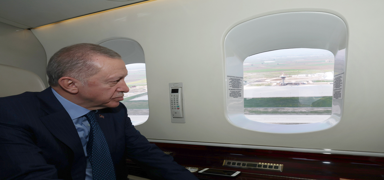 Cumhurbakan Erdoan, havadan inceledii ukurova Uluslararas Havaliman hakknda bilgi ald