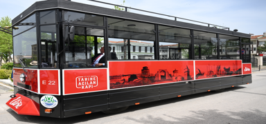 Edirne'de nostaljik tramvay grnml 'gezi treni' hizmete girdi