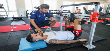 Samsunspor'da futbolcular kuvvet ve anatomik testlerden geiyor