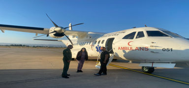 Hava Kuvvetlerine ait ambulans uak organ nakli iin havaland