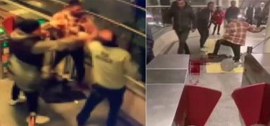 Marmaray'da bacandan vuruldu