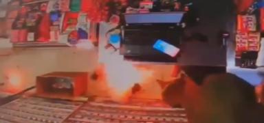 Kathane'de bir markette korku dolu anlar: Istc bomba gibi patlad