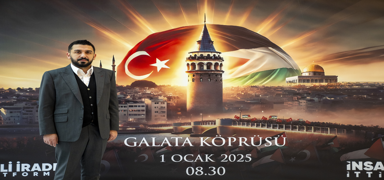 Galata Kprs'ndeki Gazze yry iin vatandalara destek ars