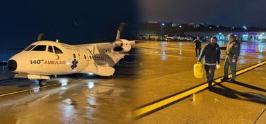 Hava Kuvvetleri Komutanl���na ait ambulans u�ak acil organ nakli bekleyen hasta i�in havaland�