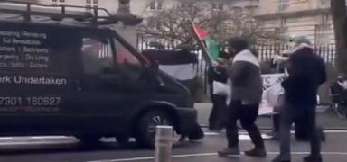Aracn Filistin'e destek veren gstericilerin zerine srd