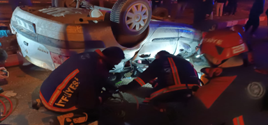 Malatya'da otomobil devrildi: 1 l