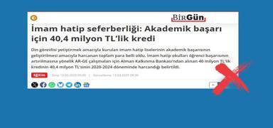 'MEB 46 milyon TL kredi ald' iddiasna yalanlama