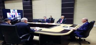 Cumhurba�kan� Erdo�an, �evrimi�i Liderler Toplant�s�'na kat�ld�