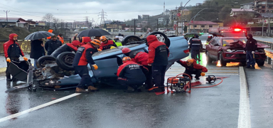 Rize'de trafik kazas: Takla atan otomobilin srcs hayatn kaybetti