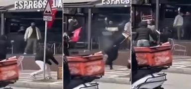 Kahve zinciri vandallar�n hedefi oldu