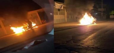 srail'in zulmne tepki ekmek iin otomobilini yakt