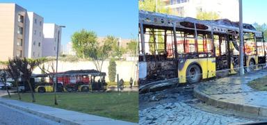 Seyir halindeki �ETT otob�s� alev ald�