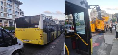 �sk�dar'da �ETT otob�s�nden yola d�k�len ya� zor anlar ya�att�: �ok say�da ara� birbirine girdi! ��te o anlar...