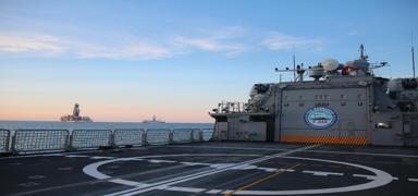 Yavuz, Kanuni, Abd�lhamid Han ve Fatih sondaj gemilerinin korumas� TCG Barbaros'a emanet