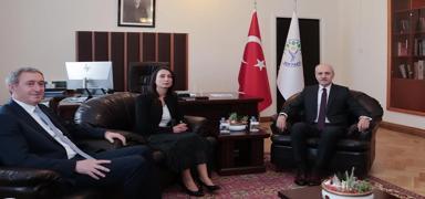 TBMM Bakan Kurtulmu, DEM Parti grubunu ziyaret etti