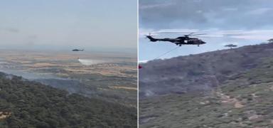 TSK'dan Foa'daki yangna havadan destek: 4 helikopter grevde