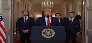 Trump'tan ran aklamas... 'Vurulan tesisler tamamen ykld'