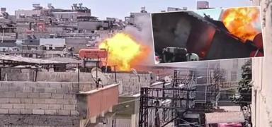 at katnda bomba gibi patlama: Son anda kurtuldular