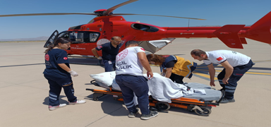 rnak'ta hastann imdadna ambulans helikopter yetiti