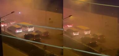 Asker elencesi deil sava alan! Trafii tehlikeye atarak havaya ate ettiler